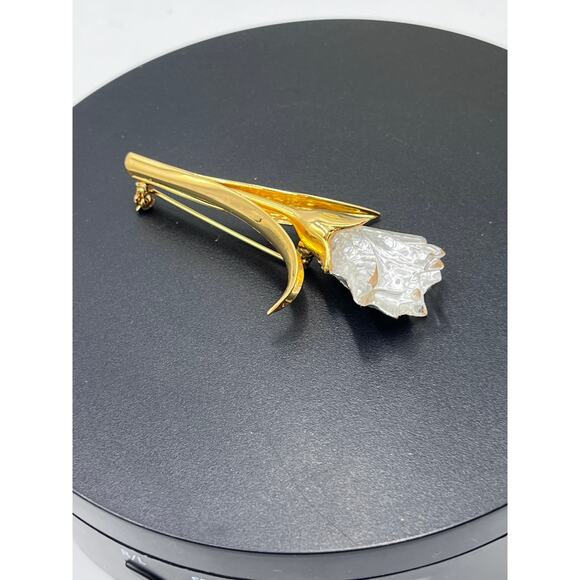 Swarovski Vintage Crystal Cala Lilly Tulip Flower Brooch Memories Collection - Picture 5 of 15